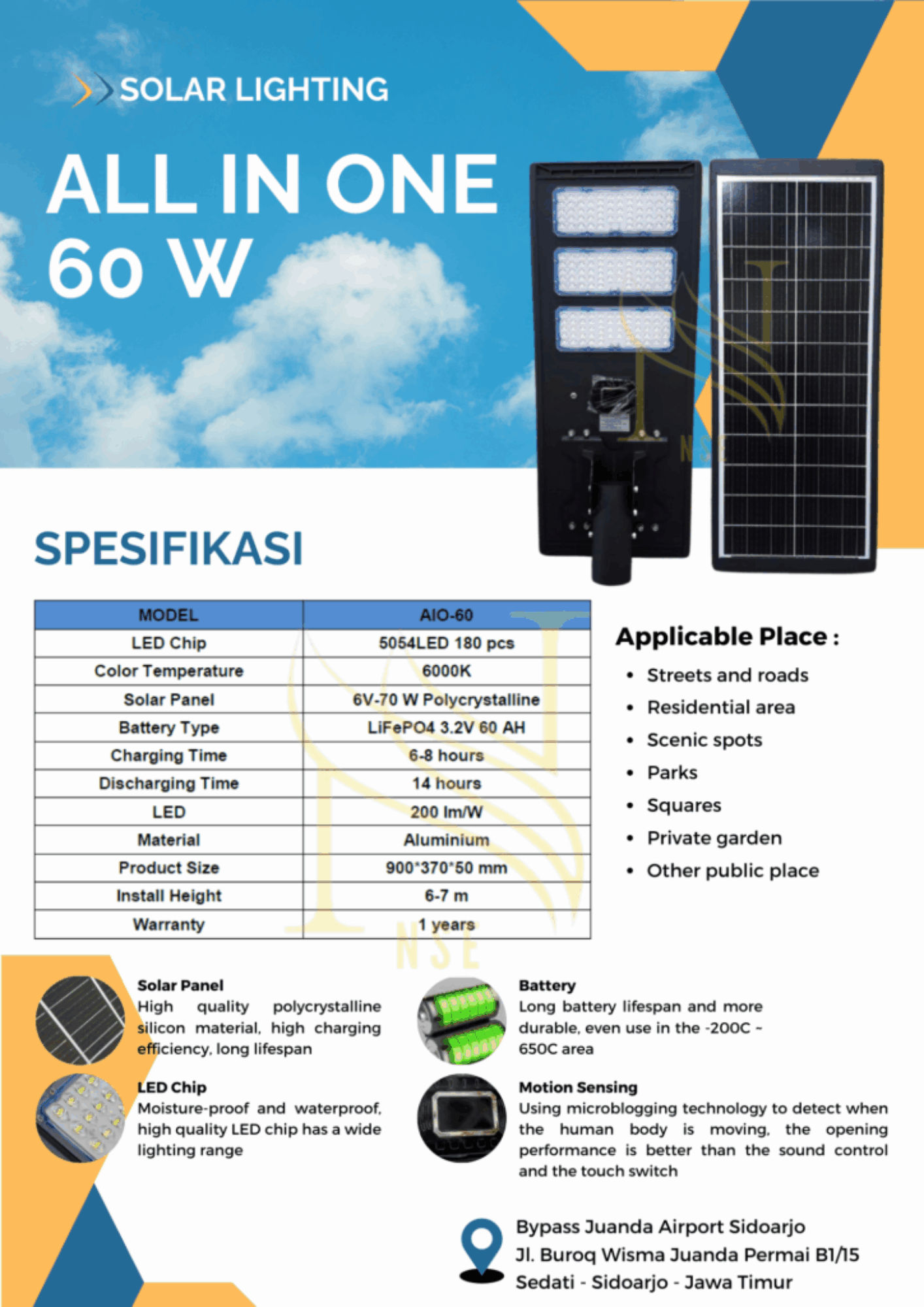 Lampu PJUTS All in One Black Series 60 W (No Sensor)