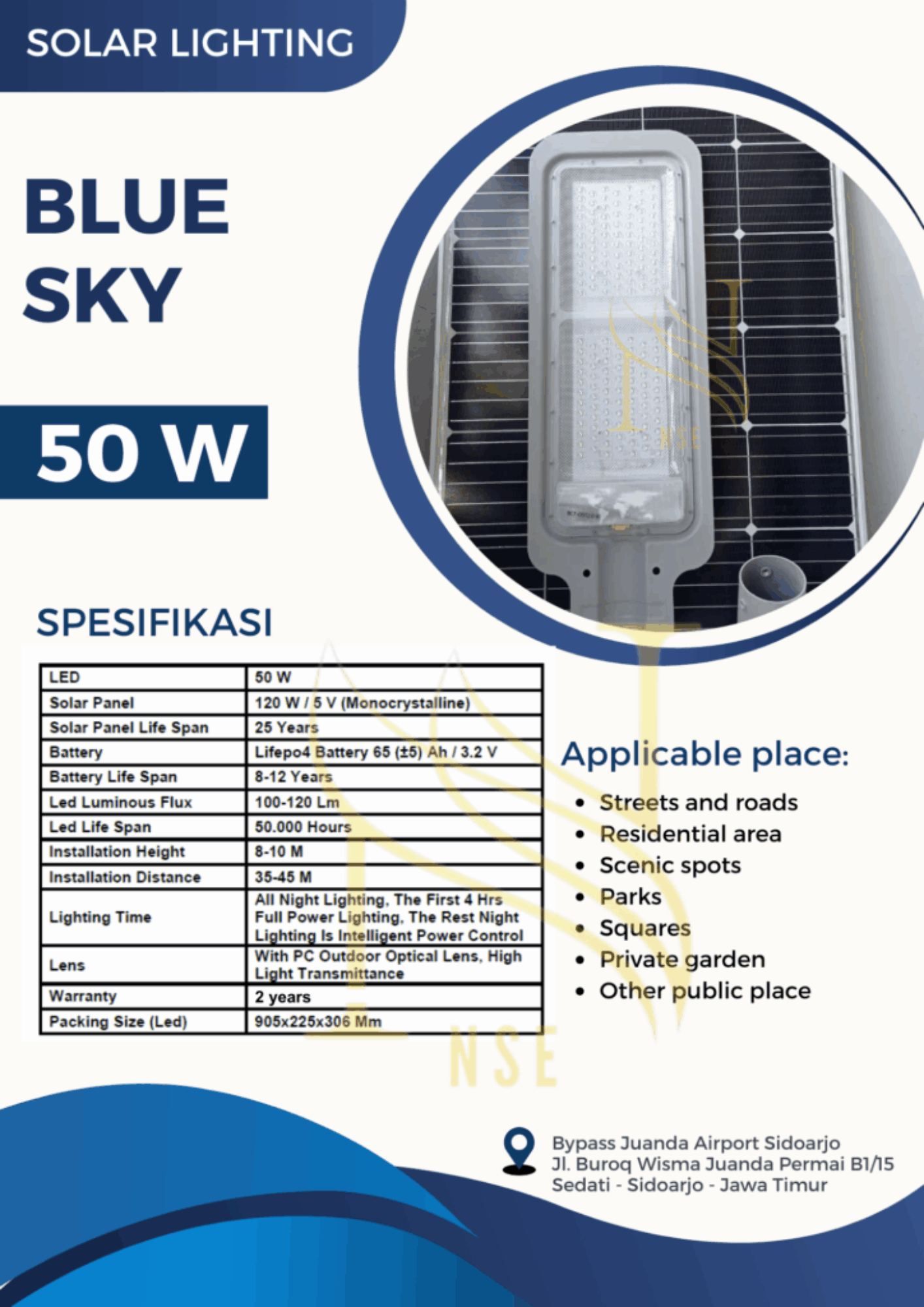 Lampu PJUTS 2in1 Blue Sky 50 W