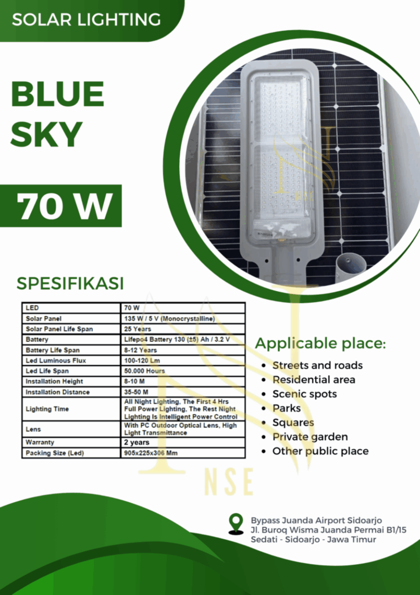 Lampu PJUTS 2in1 Blue Sky 70 W