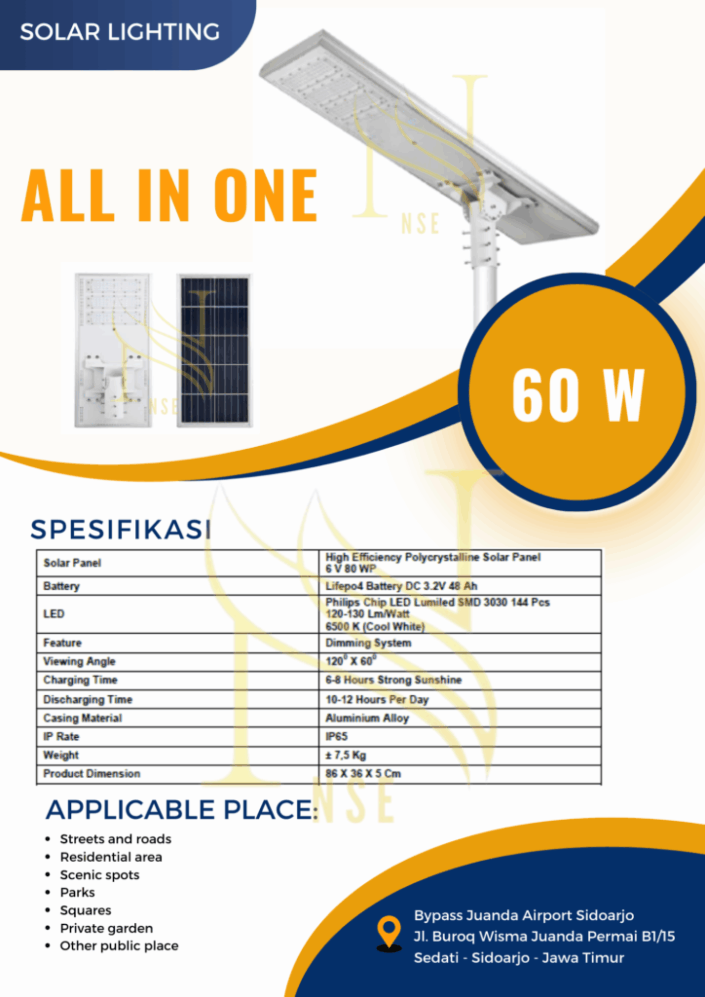 Lampu PJUTS All in One 60 W (No Sensor)