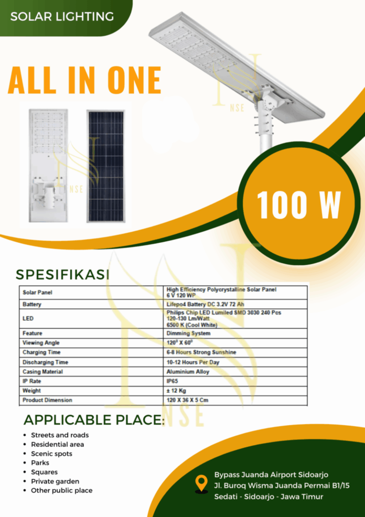Lampu PJUTS All in One 100 W (No Sensor)