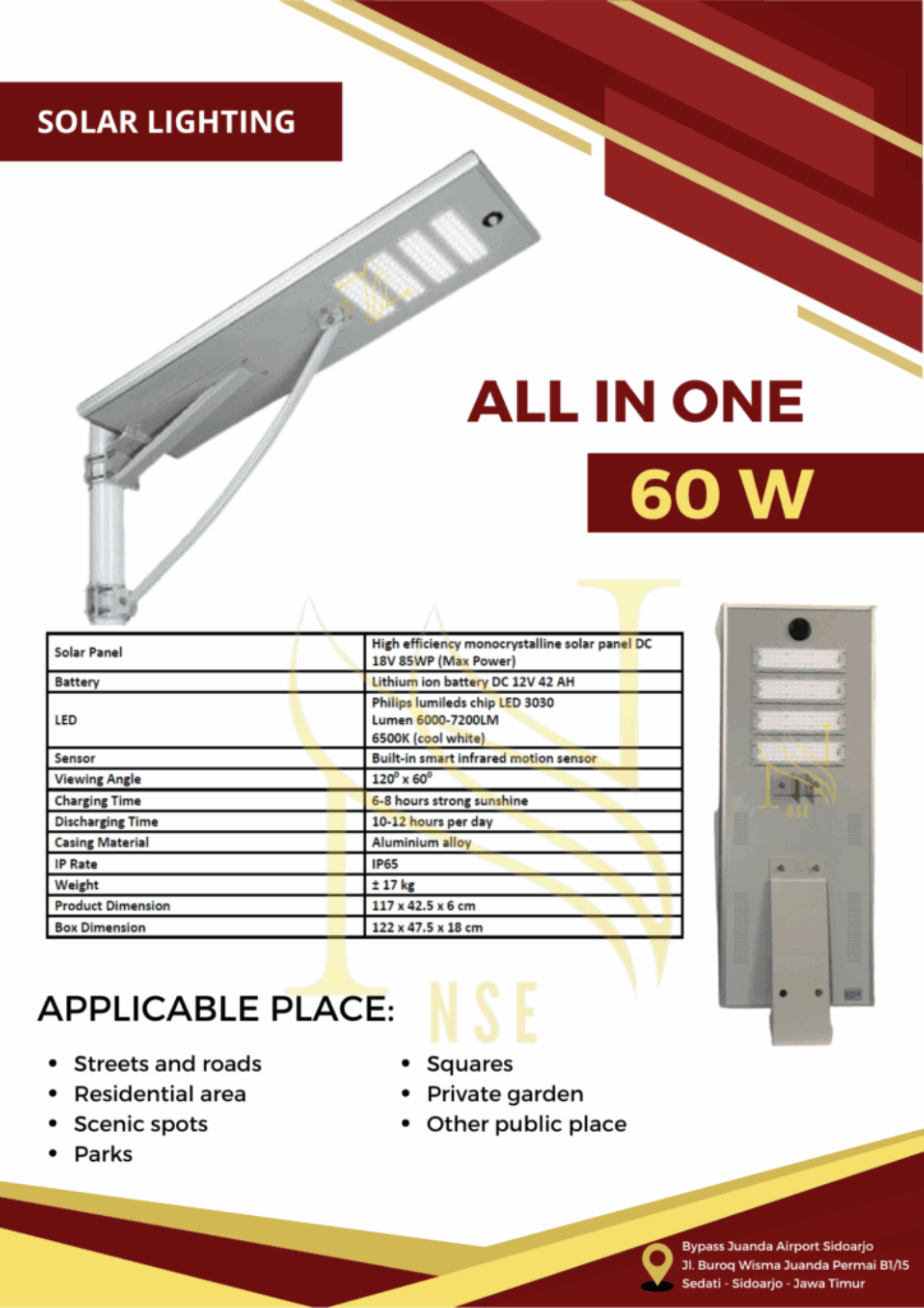 Lampu PJUTS All in One 60 W (Sensor)