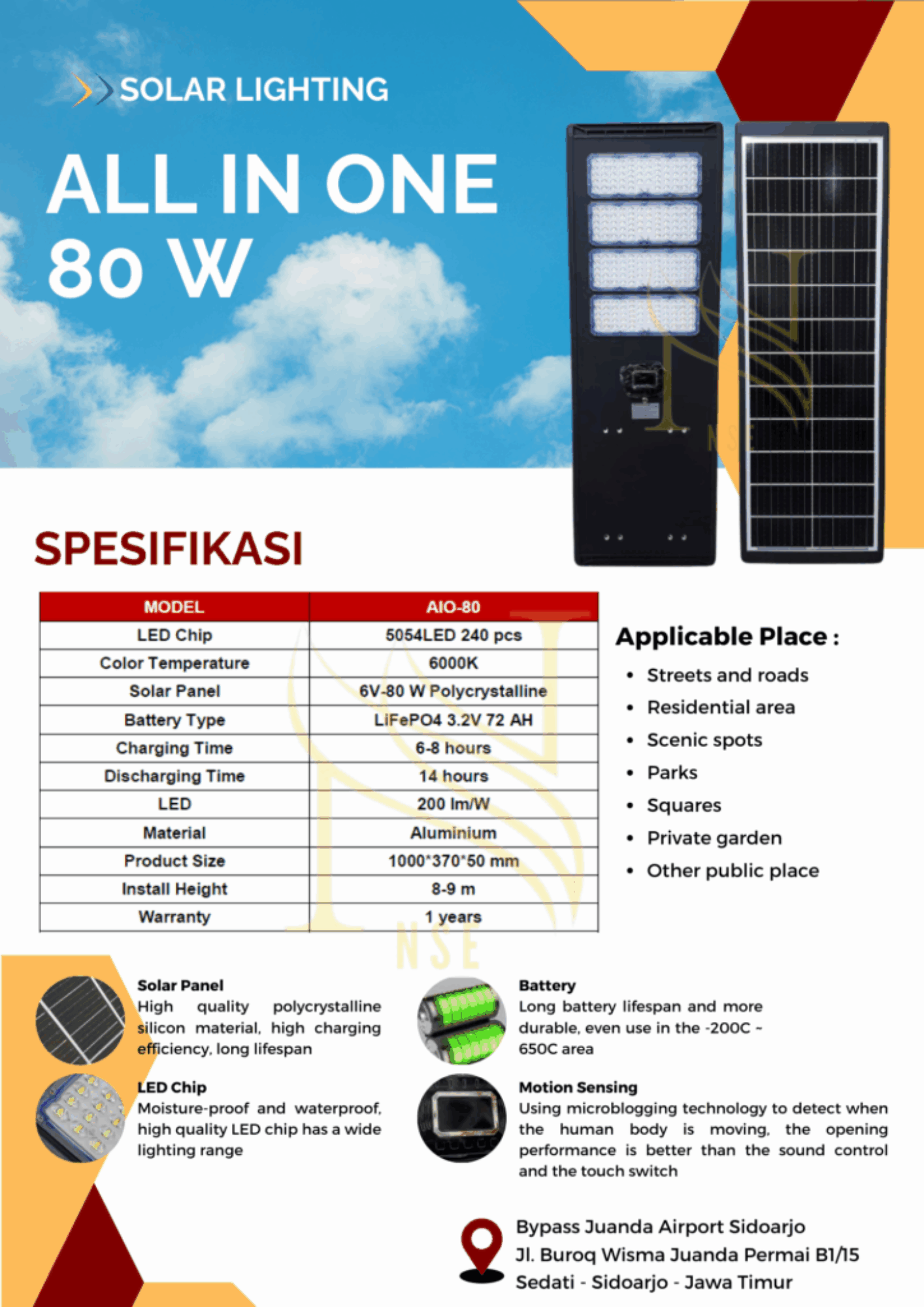 Lampu PJUTS All in One Black Series 80 W (No Sensor)