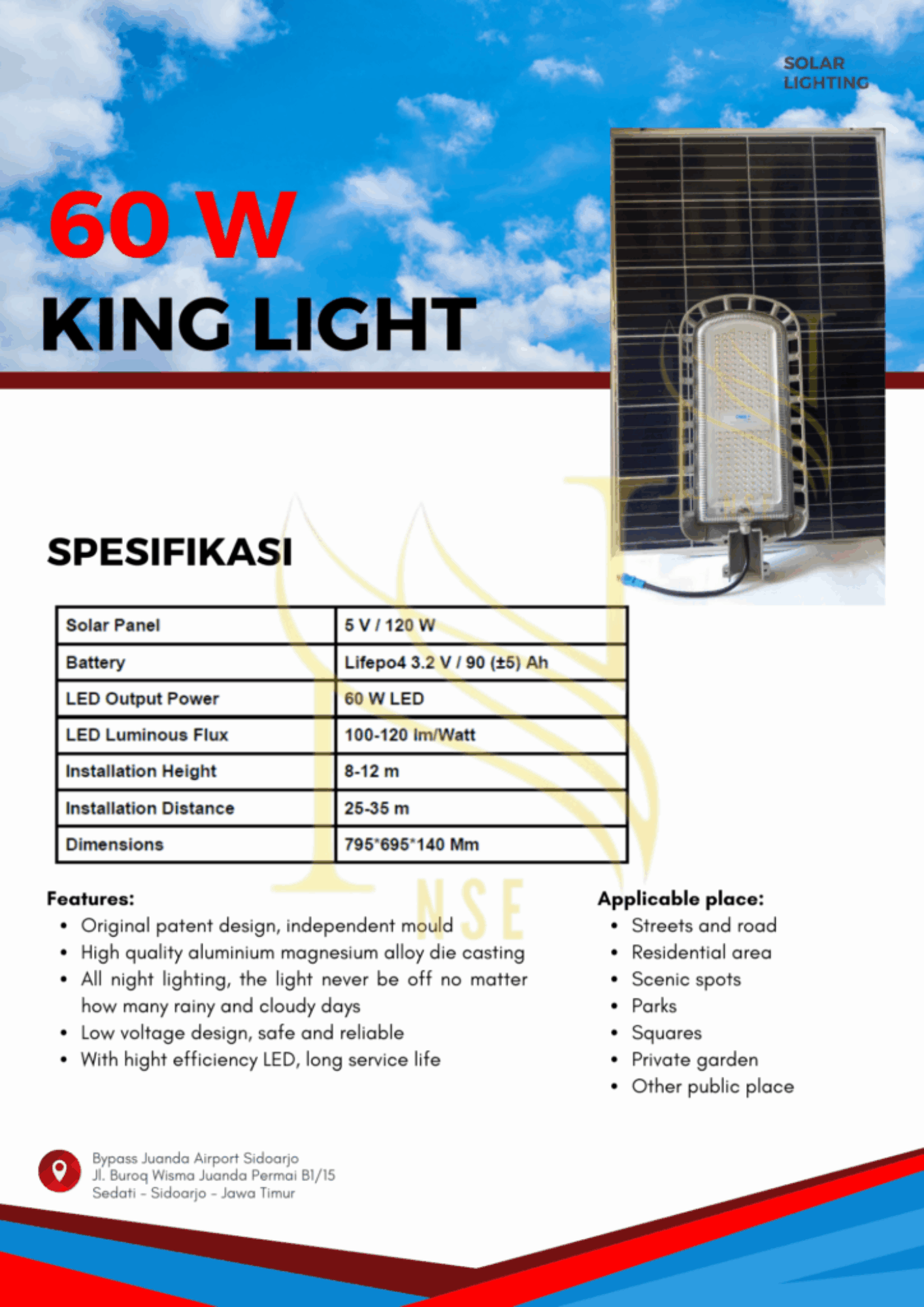 Lampu PJUTS 2in1 King Light 60 W