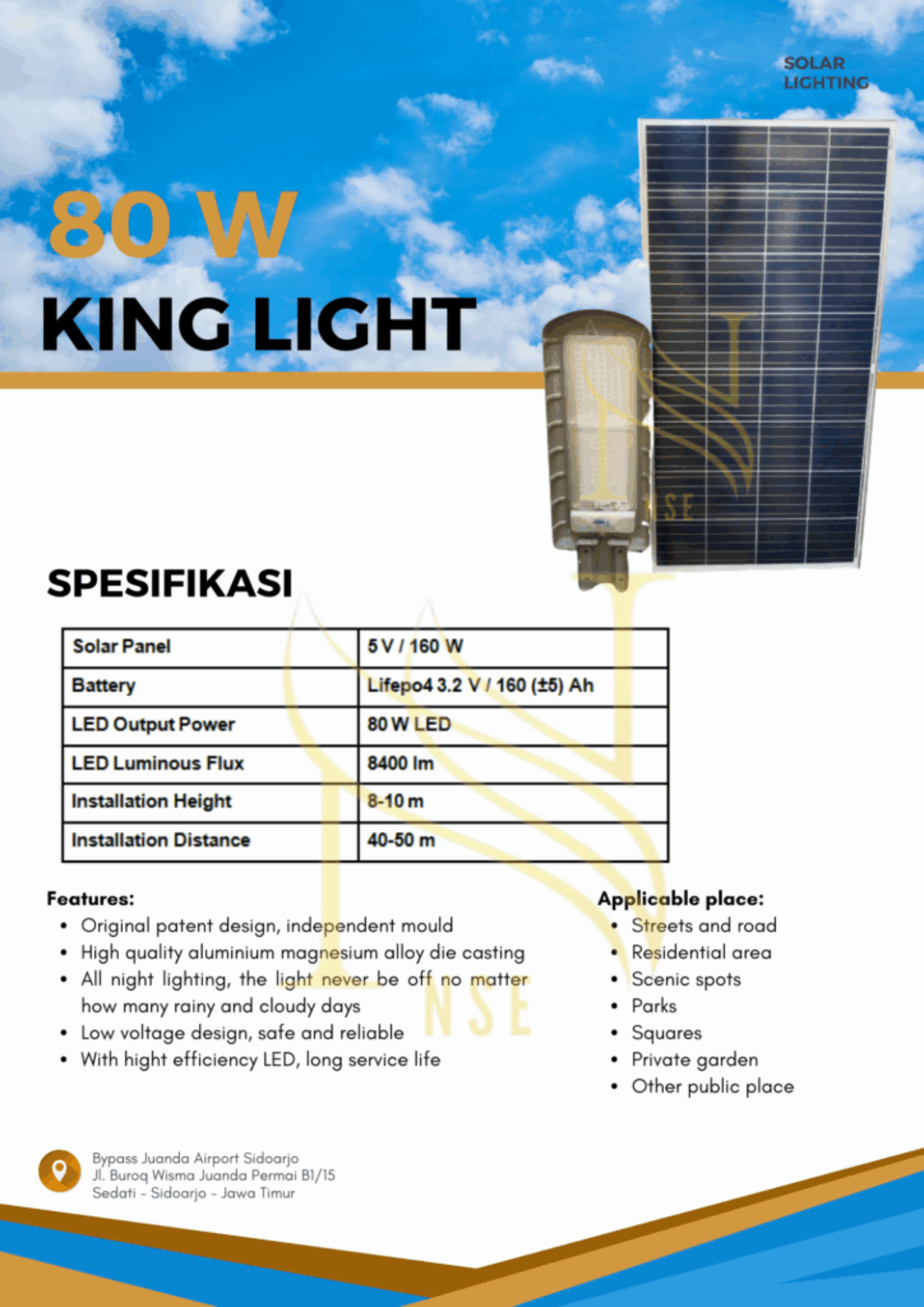 Lampu PJUTS 2in1 King Light 80 W