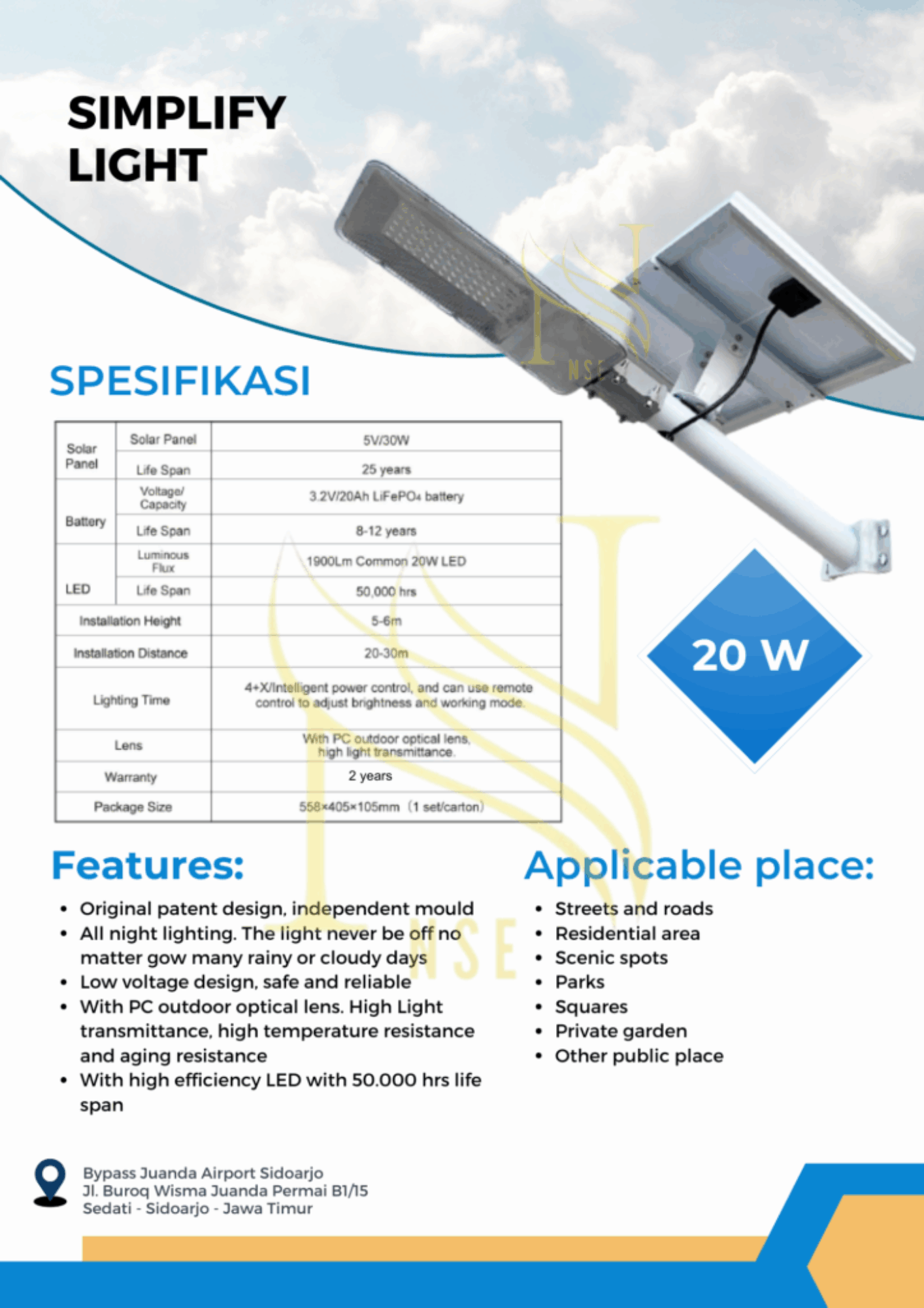 Lampu PJUTS 2in1 Simplify