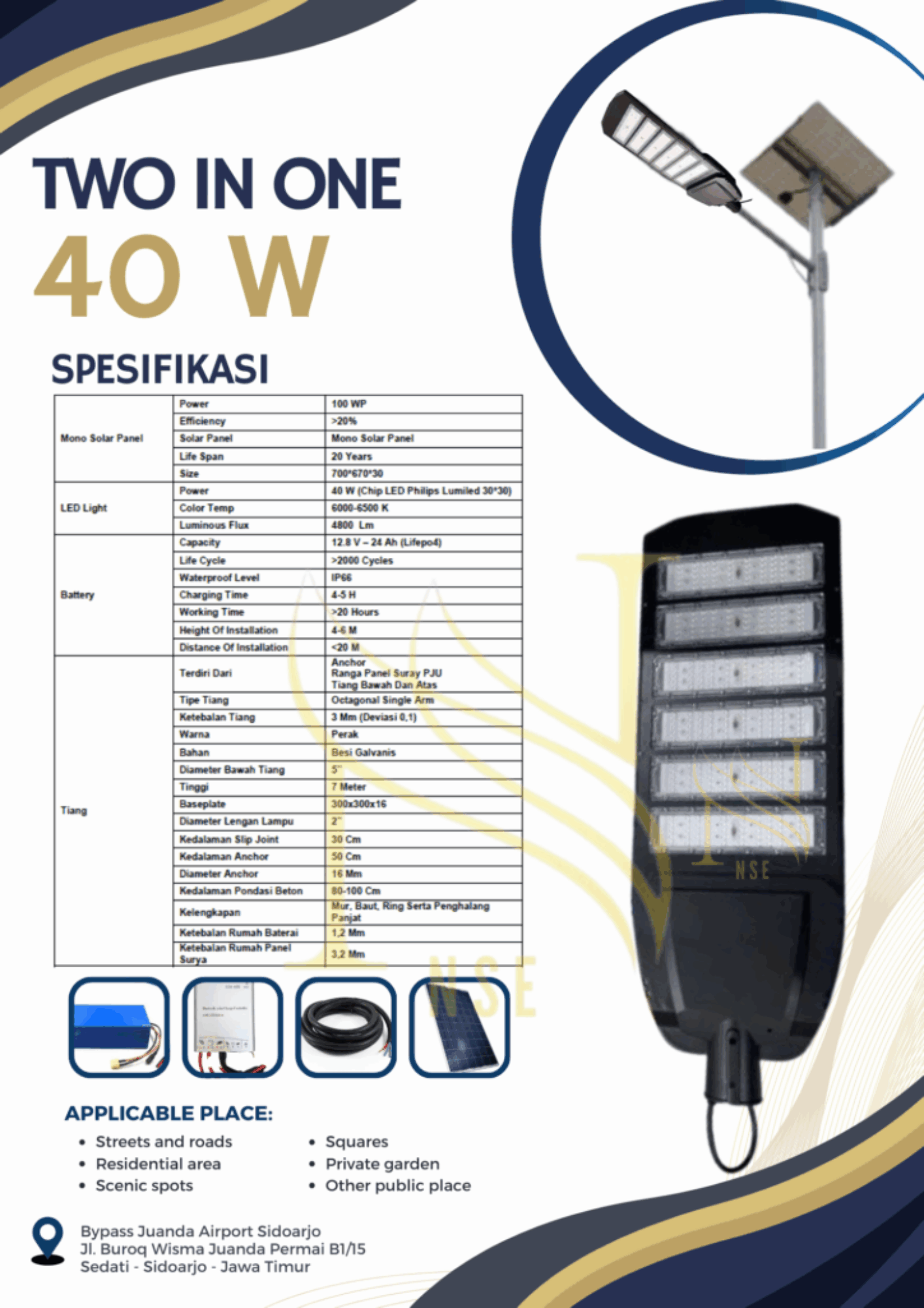 Lampu PJUTS 2in1 NM 40 W