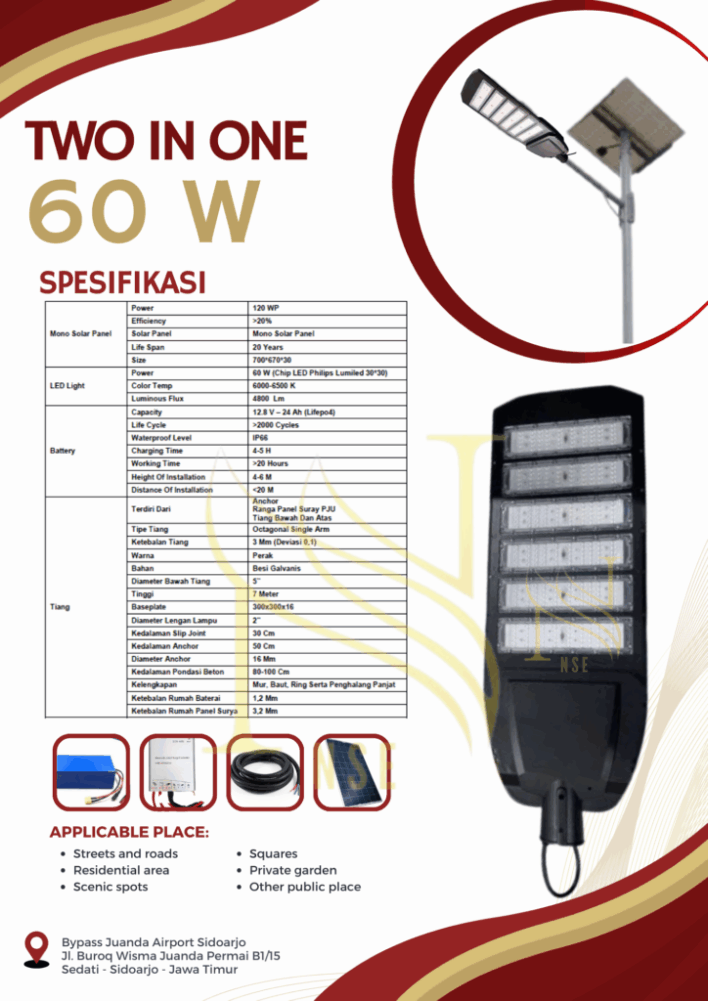 Lampu PJUTS 2in1 NM 60 W
