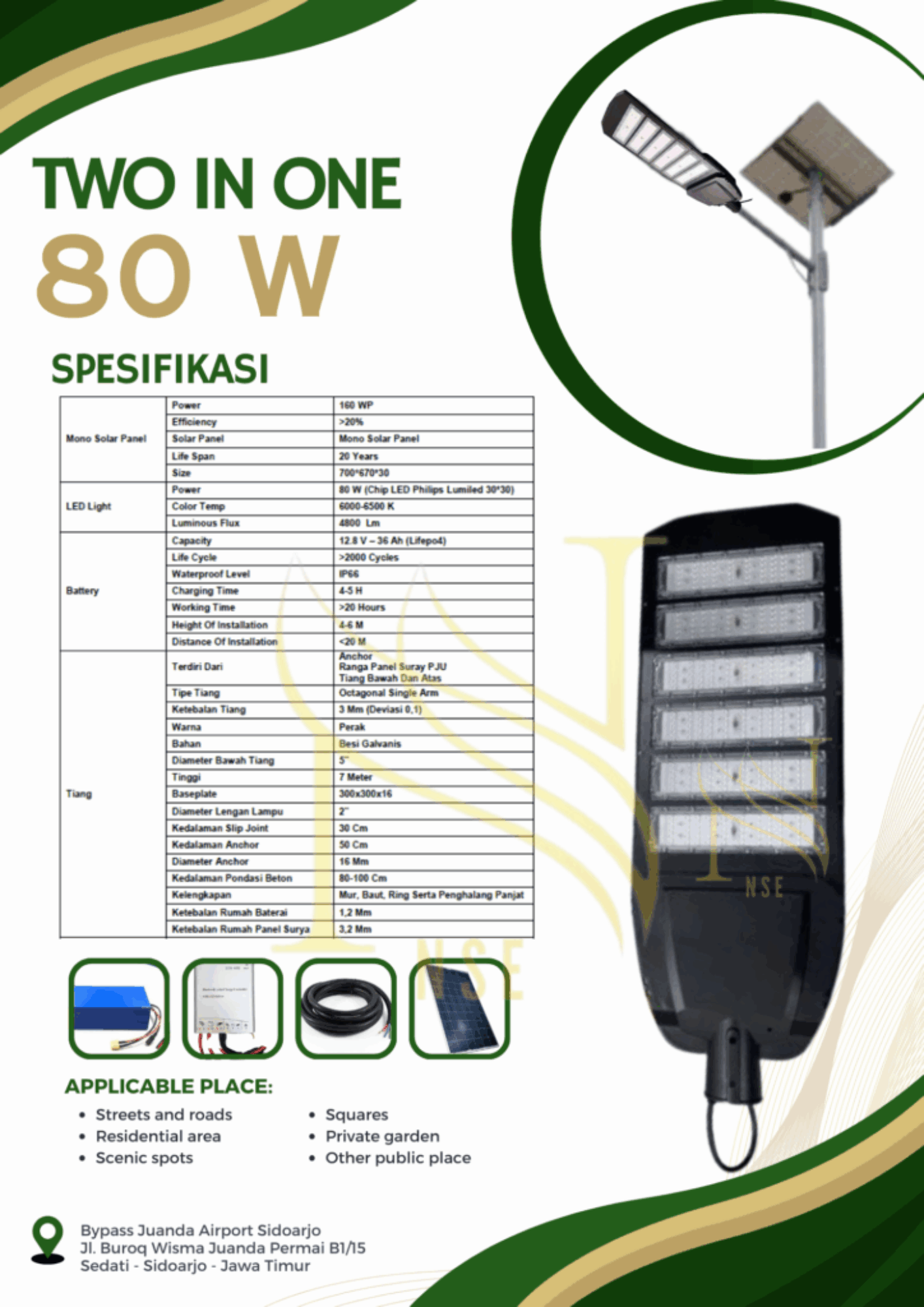Lampu PJUTS 2in1 NM 80 W