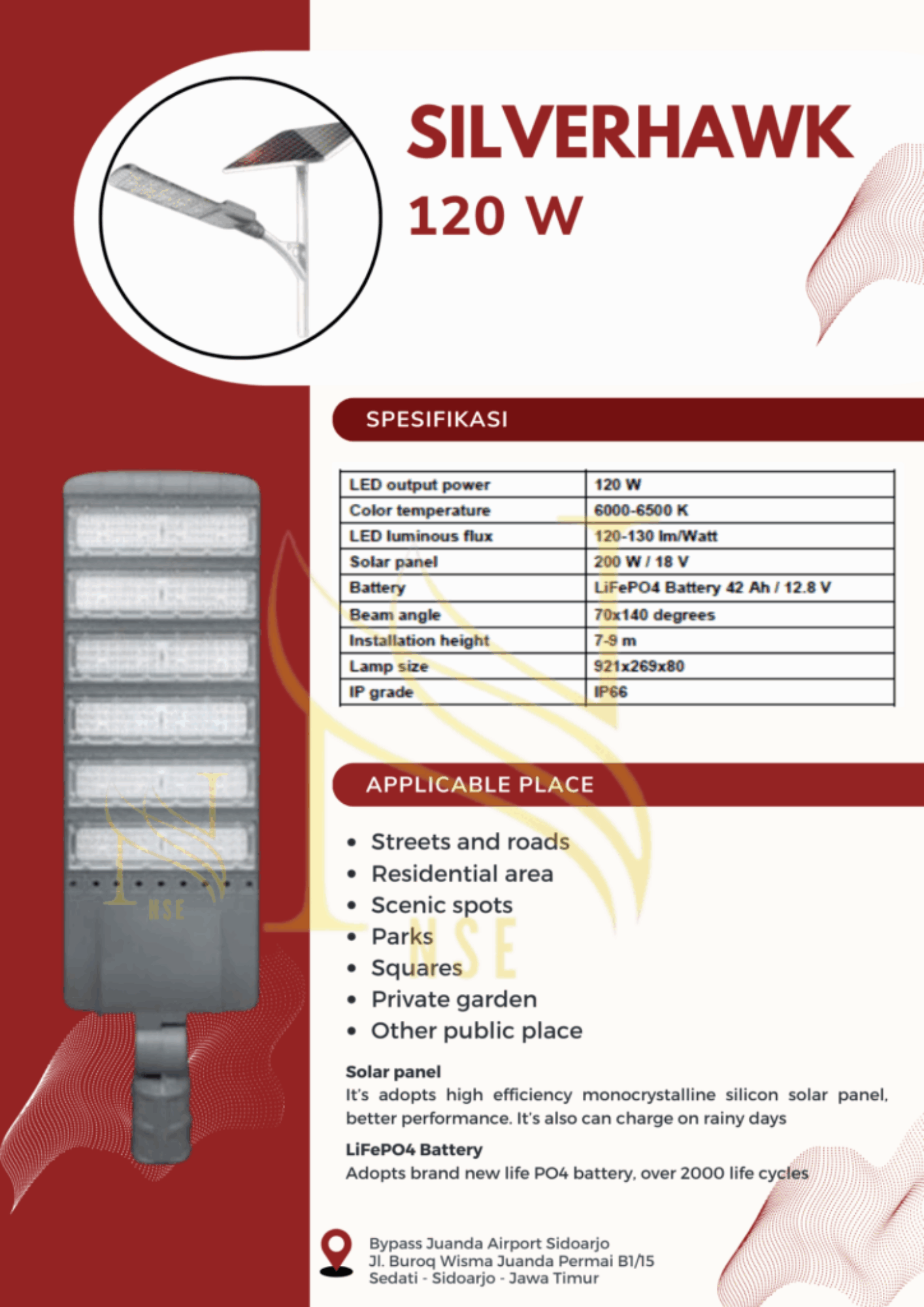 Lampu PJUTS 2in1 Silver Hawk 120 W