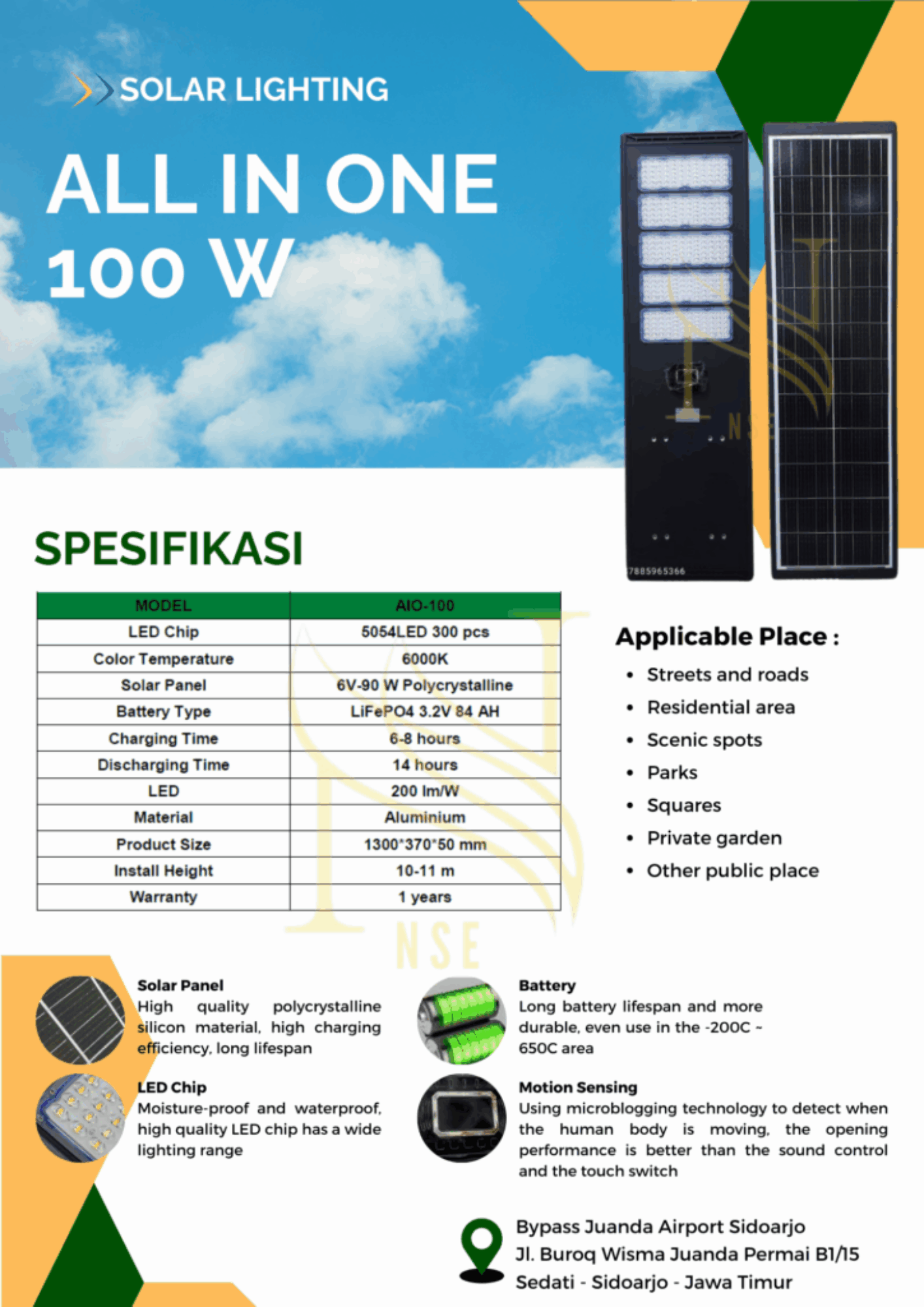 Lampu PJUTS All in One Black Series 100 W (No Sensor)